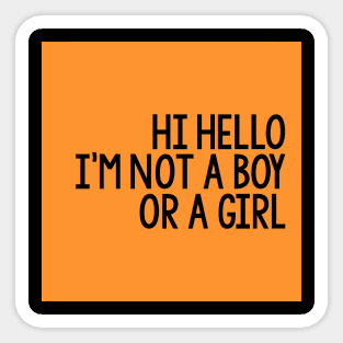 Love Is Love Quote Boy Girl - Orange Sticker
